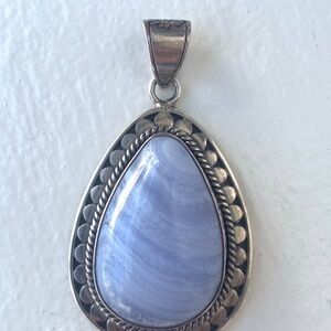 Silver and Blue Stone Pendant